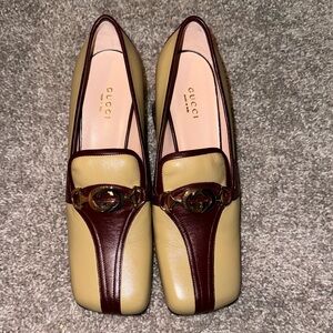 GUCCI Zumi leather mid-heel loafer